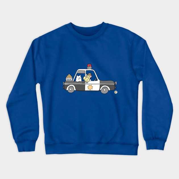 American police car cartoon Crewneck Sweatshirt by Mellowdays
